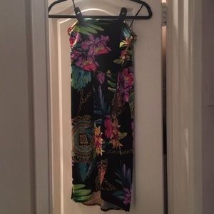 strapless colorful dress